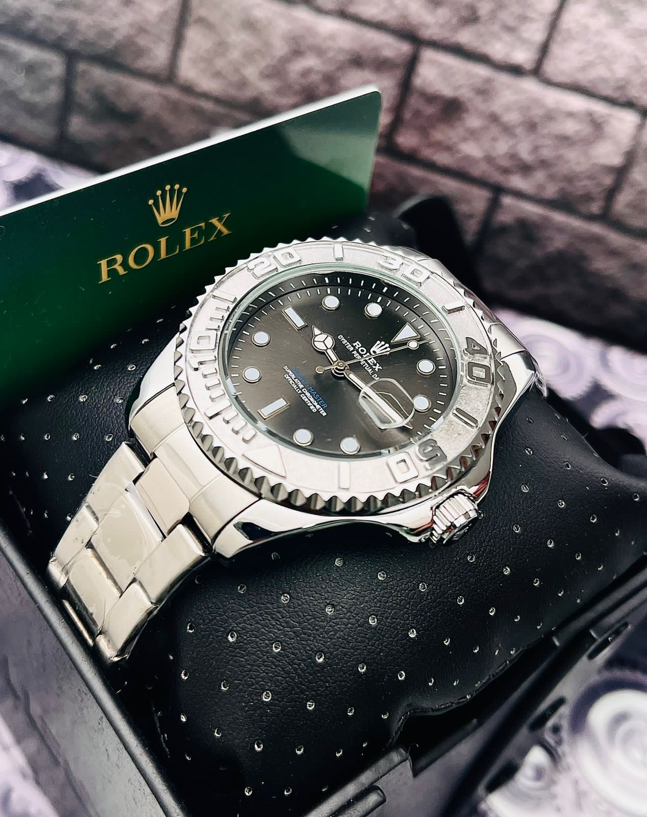 Reloj Rolex Yacht Master Plateado-Negro